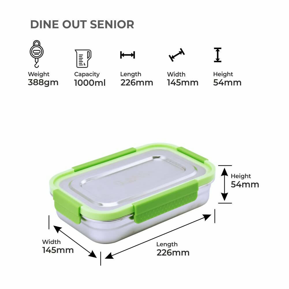 Dubblin Dineout Senior Stainless Steel Lunch Box - Distacart