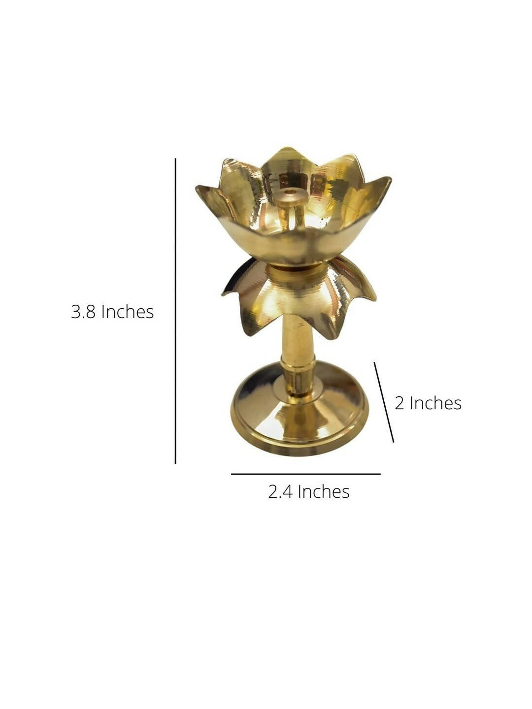 Craftvatika Gold Tone Brass Lotus Shape Pillar Diya Oil Lamp - Distacart