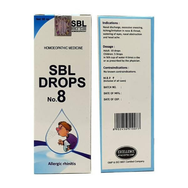 SBL Homeopathy Drops No. 8 Allergic Rhinitis 30ml