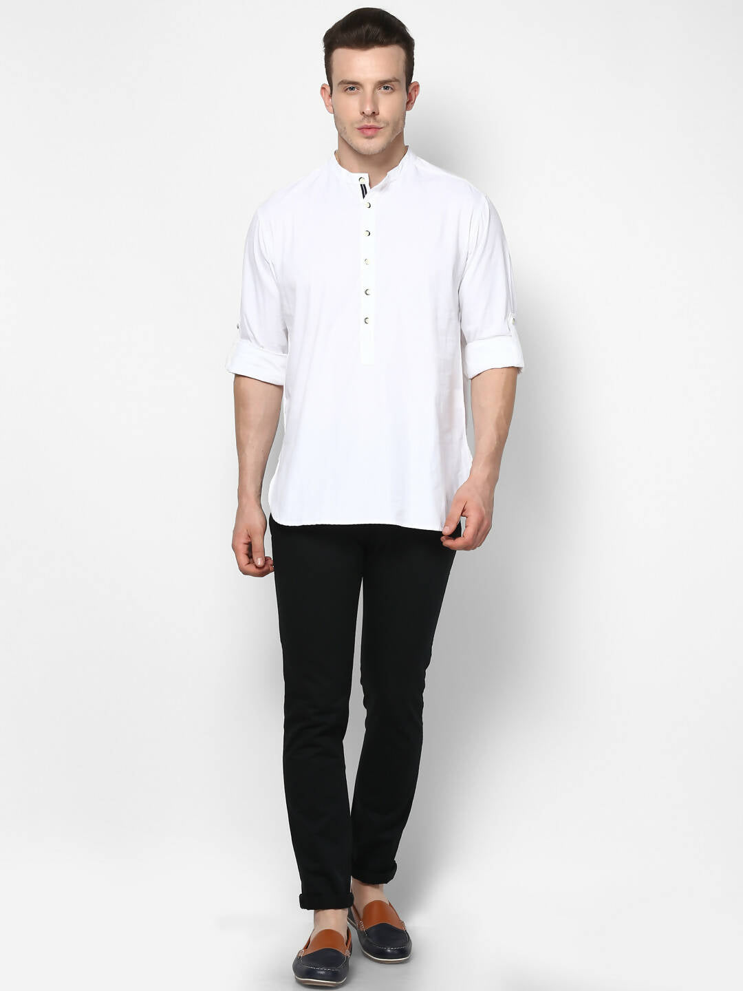 Even Apparels Band Collar White Color Pure Cotton Men's Kurta - Distacart