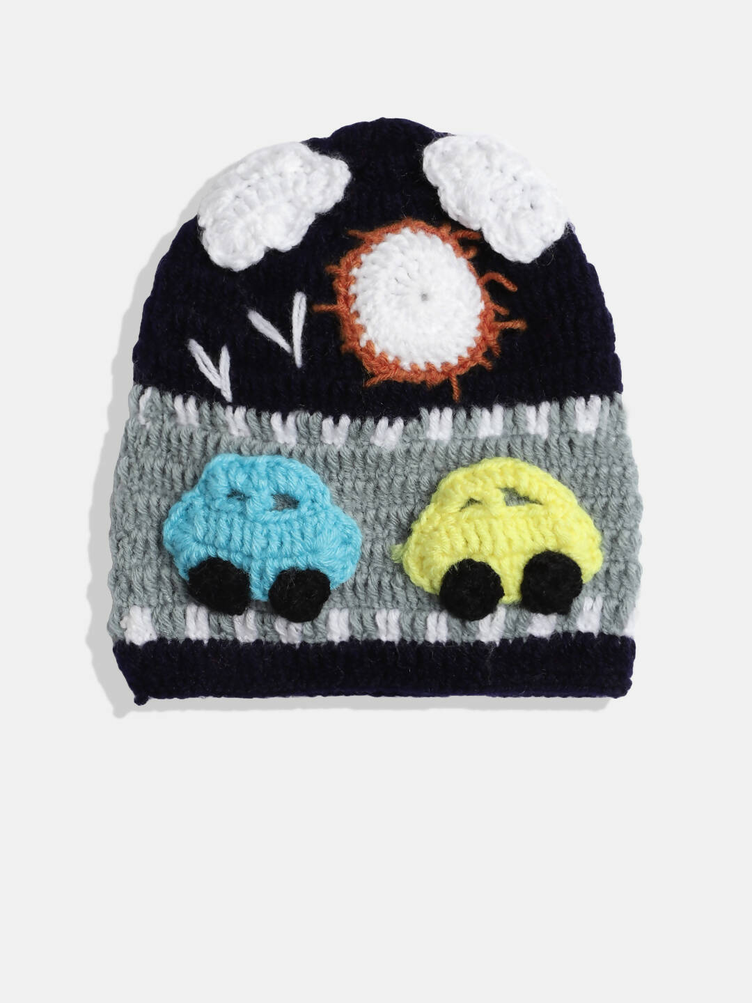 Chutput Kids Woollen Hand Knitted Car Detail Cap - Blue - Distacart