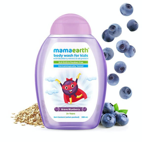 Mamaearth Brave Blueberry Body Wash with Blueberry & Oat Protein