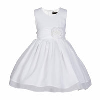 Thumbnail for Asmaani Baby Girl's White Colour Satin A-Line Maxi Full Length Dress (AS-DRESS_22170) - Distacart