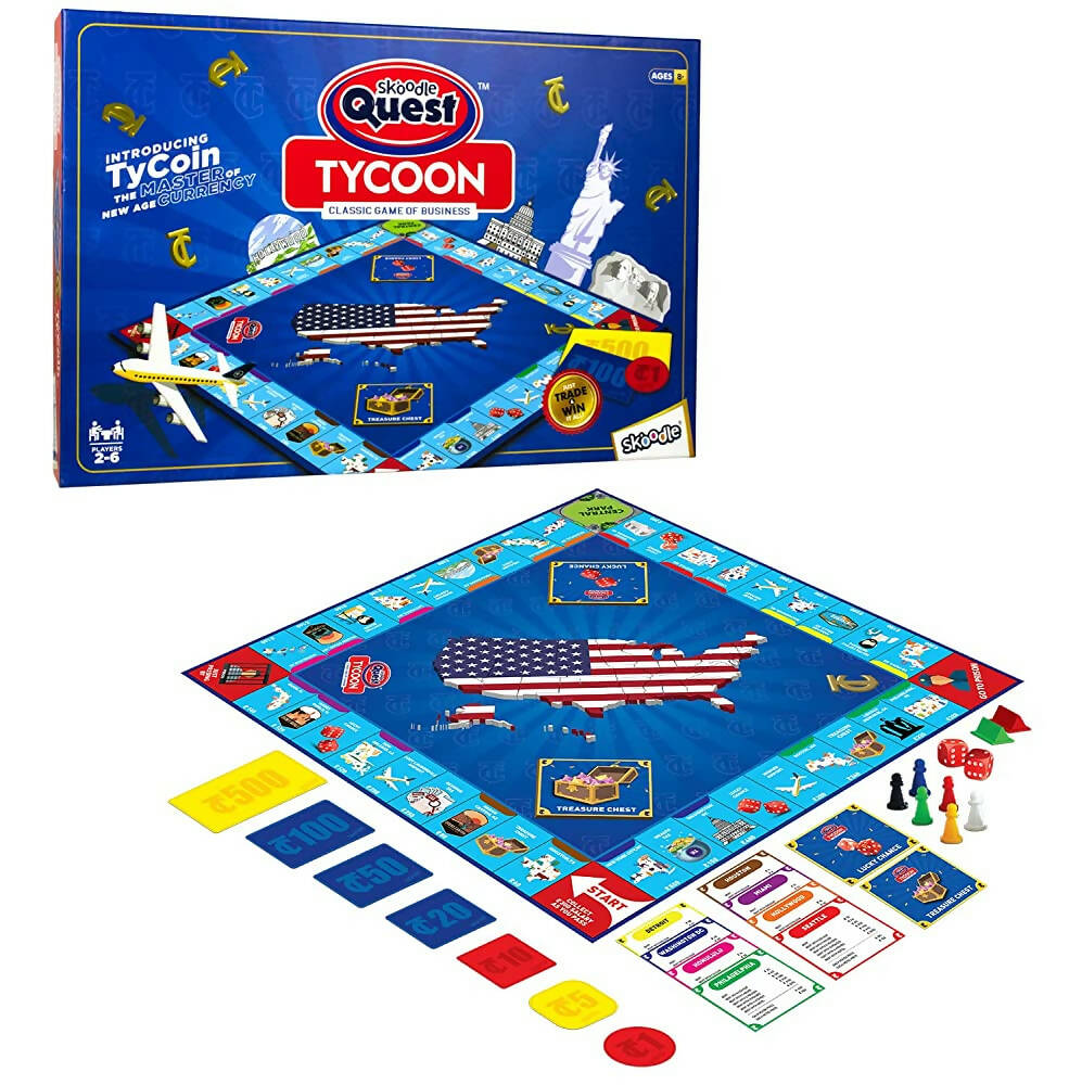 Skoodle Quest Tycoon Classic Game of Business Games & Puzzles for Families and Friends, Toys for Kids - Distacart