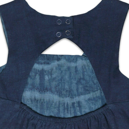 Mhyssa Blue Square Neck Sleeveless Frock - Distacart