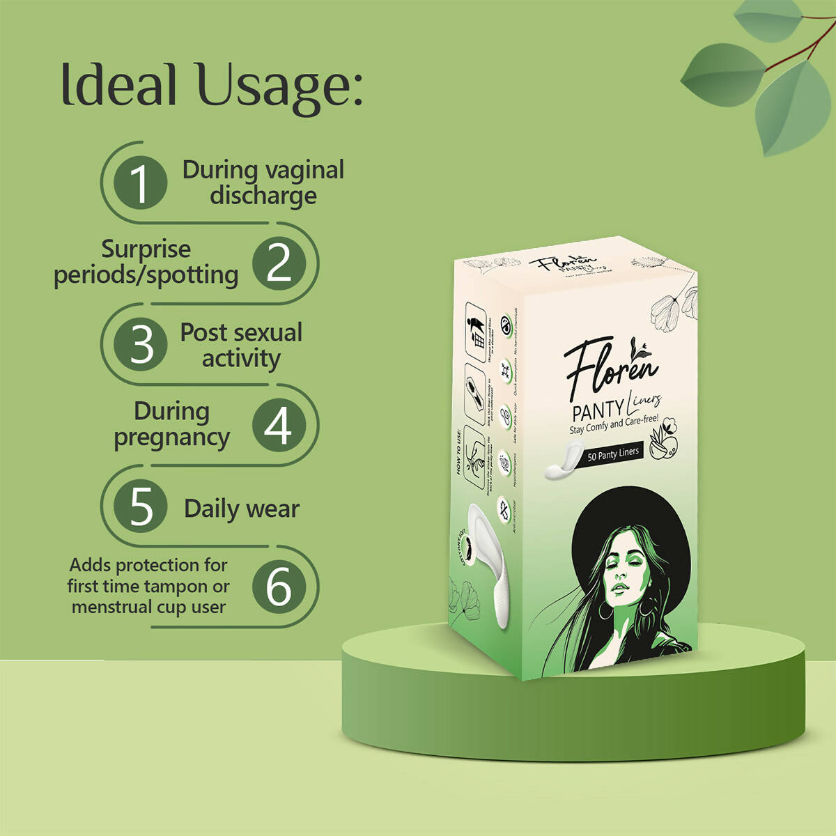 Floren Panty Liners Curvy Design for Extra Comfort - Distacart