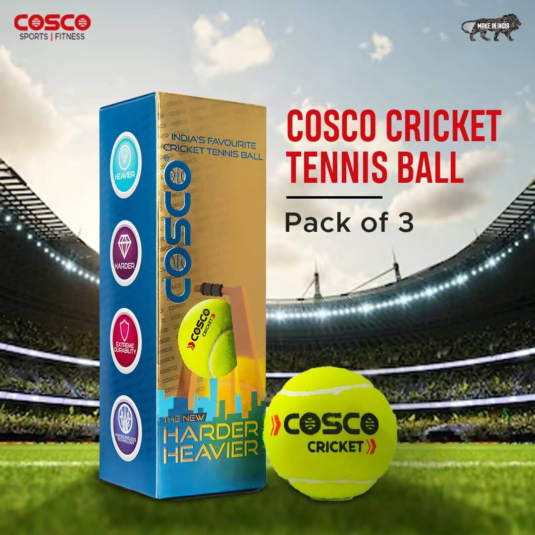 Cosco Light Cricket Tennis Balls (Pack of 3) - Distacart