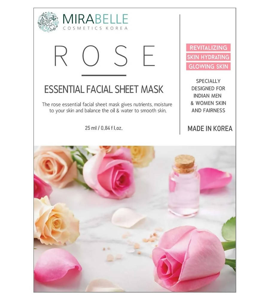 Mirabelle Korea Rose Essential Facial Sheet Mask - Distacart