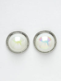 Thumbnail for NVR Women's Silver Plated Circular Stud Earrings - Distacart
