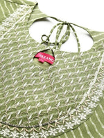 Thumbnail for Varanga Women Green & White Leheriya Embroidered Indie Prints Anarkali Kurta - Distacart