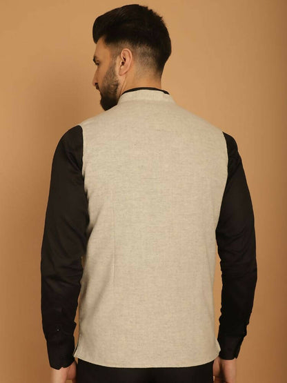 Even Apparels Pure Wool Nehru Jacket - Off White - Distacart