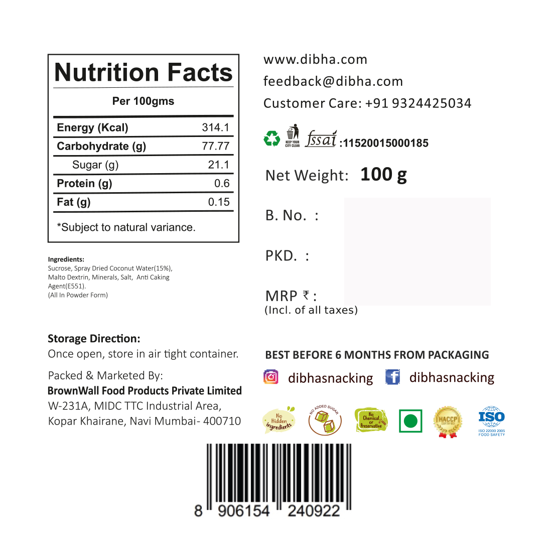 Dibha Orange Juice Instant Drink Primix - Distacart