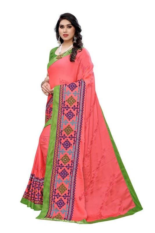 Vamika Peach Chiffon Emboridered Saree (SUIDHAGA PEACH)