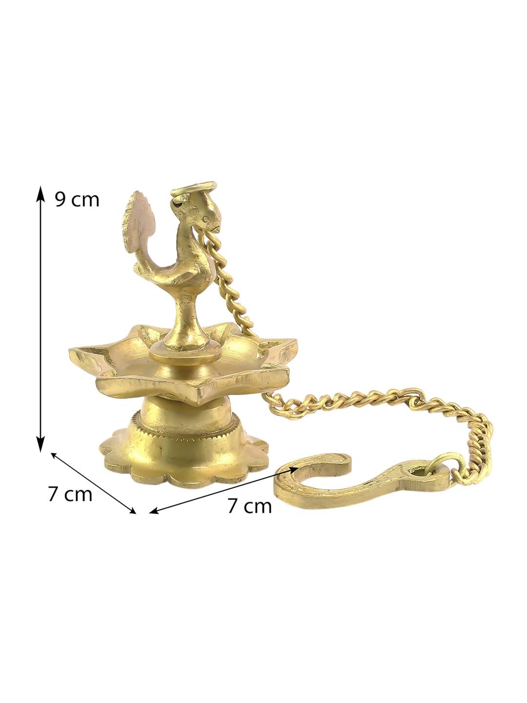 eCraftIndia Gold-Toned Peacock Shaped Hanging Oil Wick Diya - Distacart