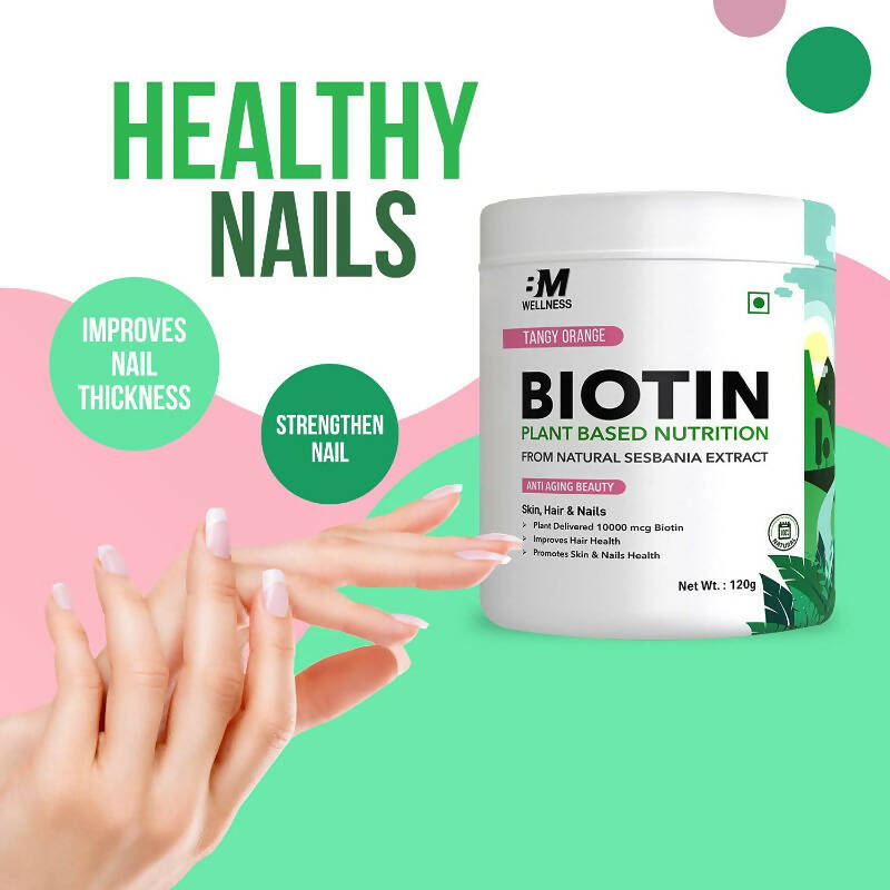 BM Wellness Plant Based Biotin 10000+ Mcg - Tangy Orange - Distacart