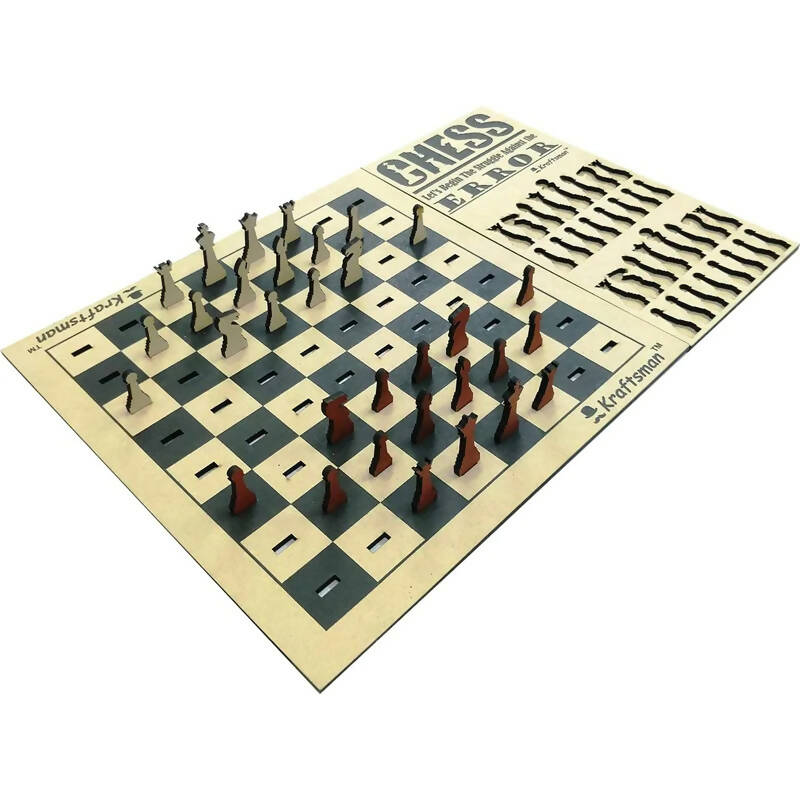 Kraftsman Wooden Chess &amp; Checkers Combo Board Game | One Board Two Games - Distacart
