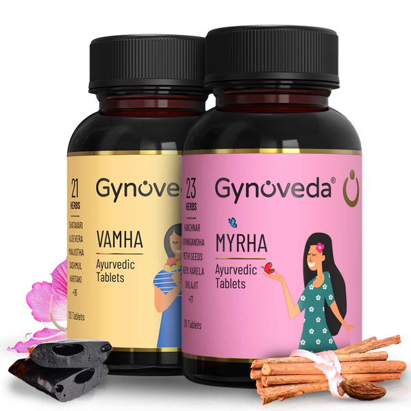 Gynoveda PCOS PCOD with Early Monthly Cycle Ayurvedic Tablets Combo - Distacart