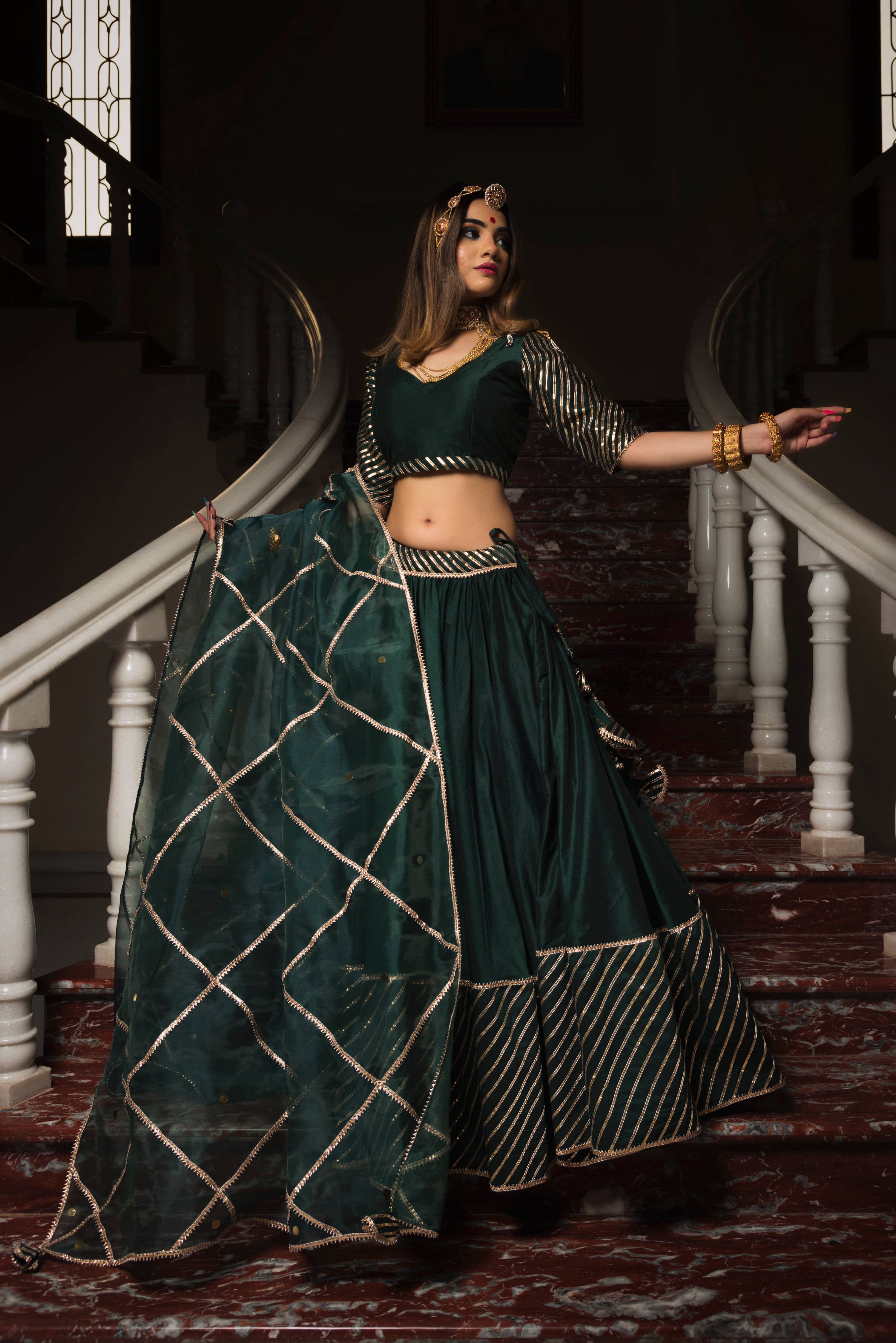 Pomcha Jaipur Mimosa Green Lehenga Set - Distacart