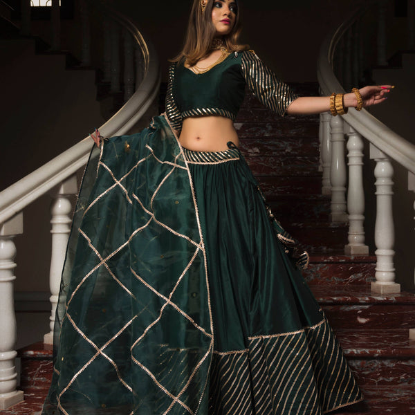 Pomcha Jaipur Mimosa Green Lehenga Set - Distacart