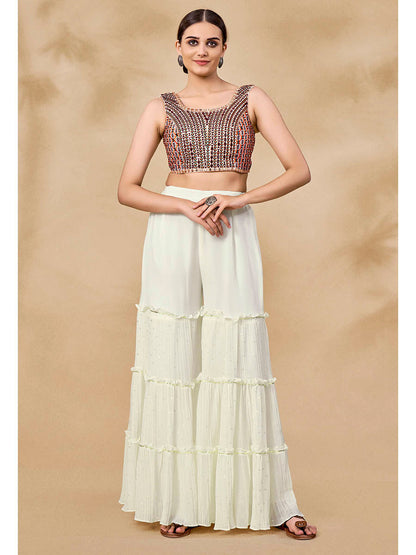Myra Maroon Jacket Style Sharara Suit - Distacart