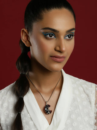 Women's Silver-Toned Purple Silver-Plated Handcrafted Chain - Ruby Raang - Distacart