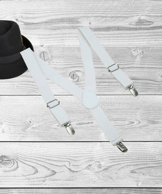 Manet Boys Solid Suspenders - White - Distacart