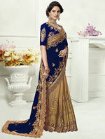 Thumbnail for Panash Trends Women's Blue Silk Heavy Embroidery Saree