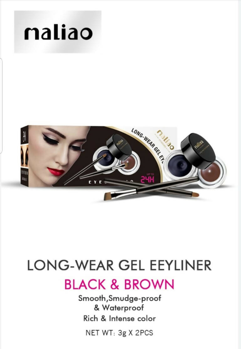 Maliao Professional Long Wear Black And Brown Gel Eyeliner - Distacart
