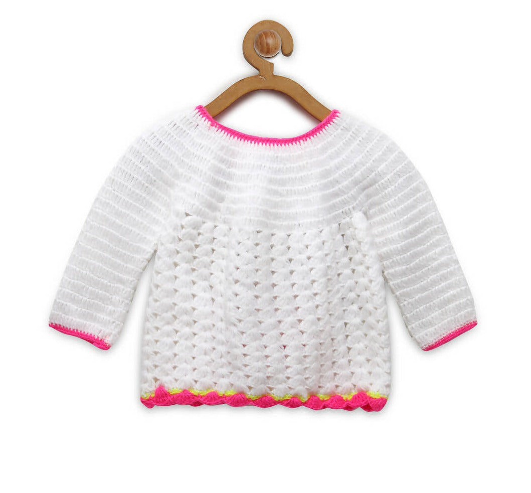 Chutput Kids White Coloured Solid Pullover For Baby Boys with Missy Detail - Distacart
