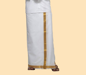 Rajavivaha Cotton White Color Dhoti