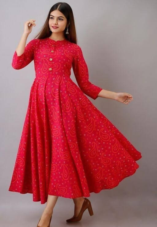 Vamika Rayon Pink Party Wear Kurti