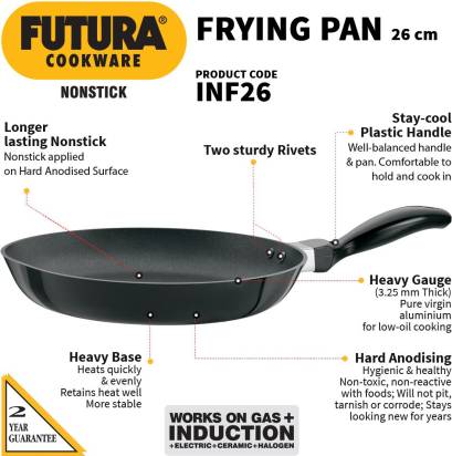 Hawkins Futura Non-stick Frying Pan 26 cm Diameter 1 L (INF26) - Distacart