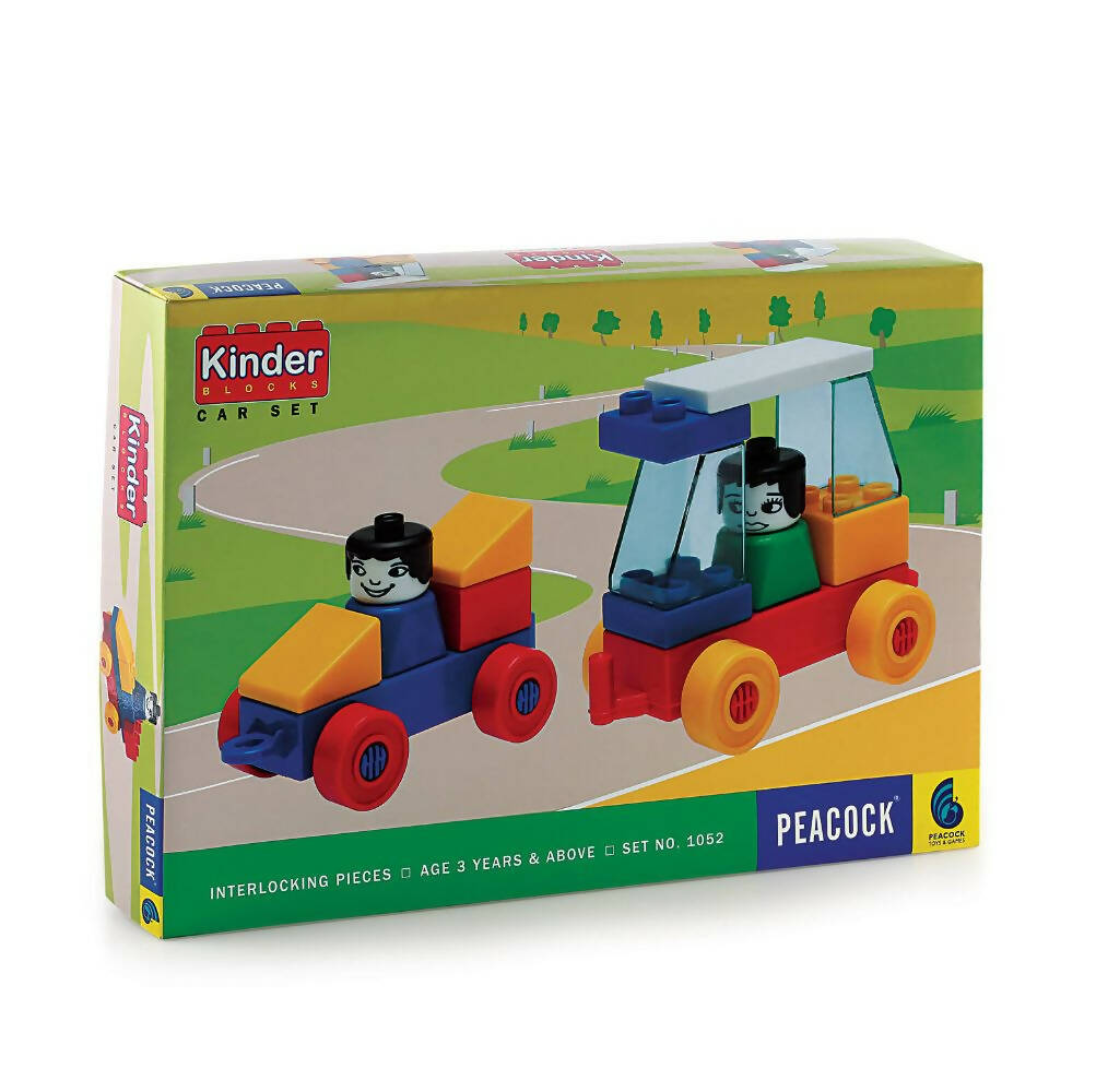 Peacock Learning & Educational Building Interlocking Blocks Set For Kids - Car Set - Distacart