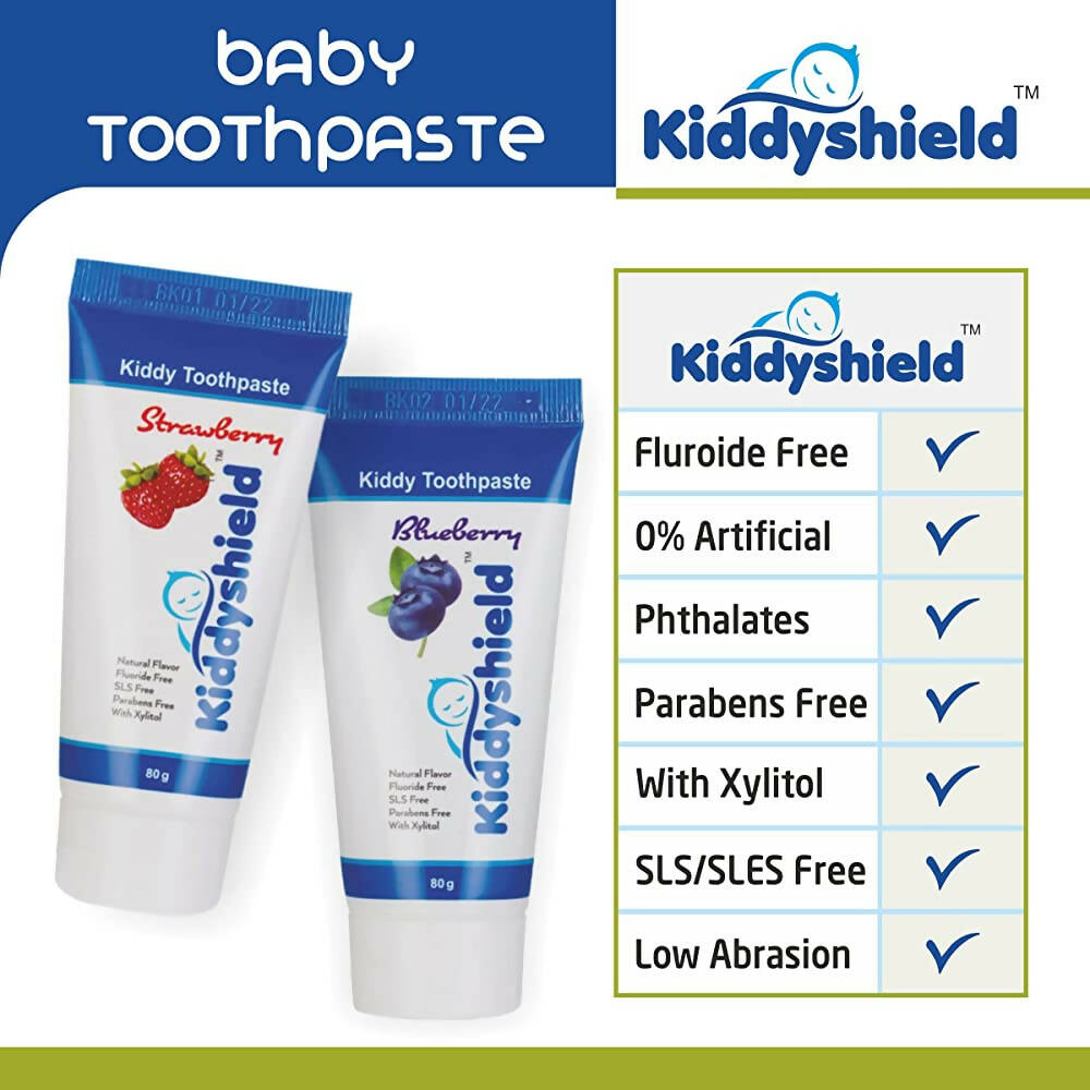 Kiddyshield Fluoride Free Formula Baby Toothpaste Strawberry For Kids 1- 5 Years - Distacart