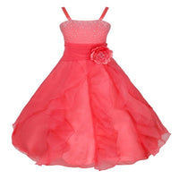Thumbnail for Asmaani Baby Girl's Peach Colour Satin A-Line Maxi Full Length Dress (AS-DRESS_22086) - Distacart