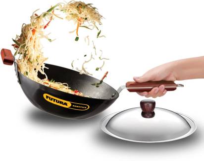 Hawkins Futura Stir Fry Wok with Stainless Steel 27 cm Diameter 3 L (INW30S) - Distacart
