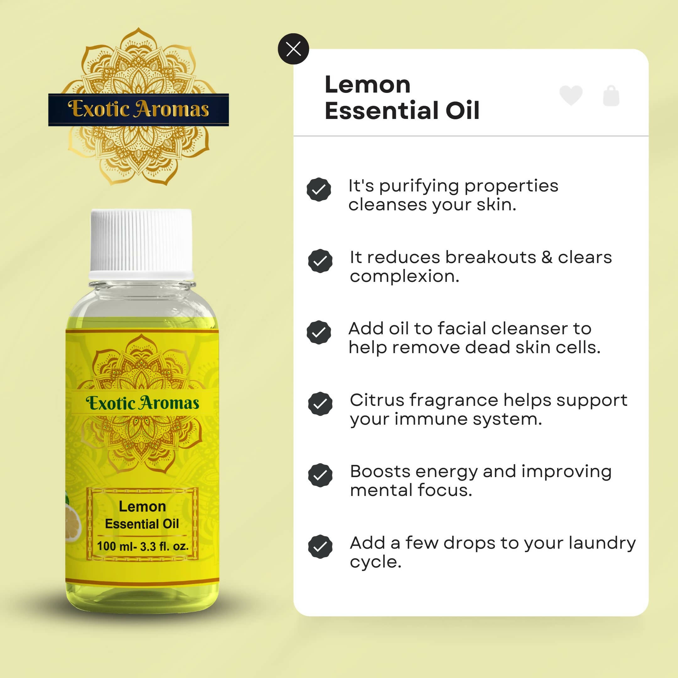 Exotic Aromas Lemon Essential Oil - Distacart