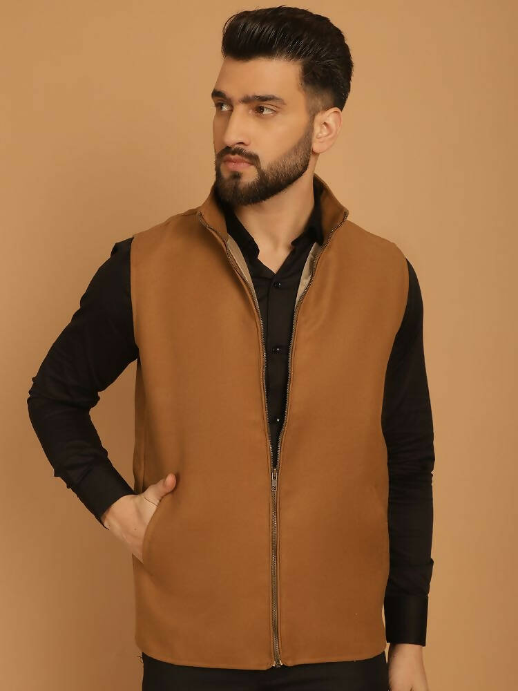 Even Apparels Pure Wool Nehru Jacket - Beige - Distacart