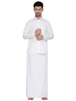 Thumbnail for Ramraj Cotton Mens Full Sleeve Formal 100 % Cotton White Shirt - Distacart