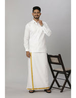 Thumbnail for Ramraj Cotton Mens Fullsleeve White Shirt Pus Size - Distacart
