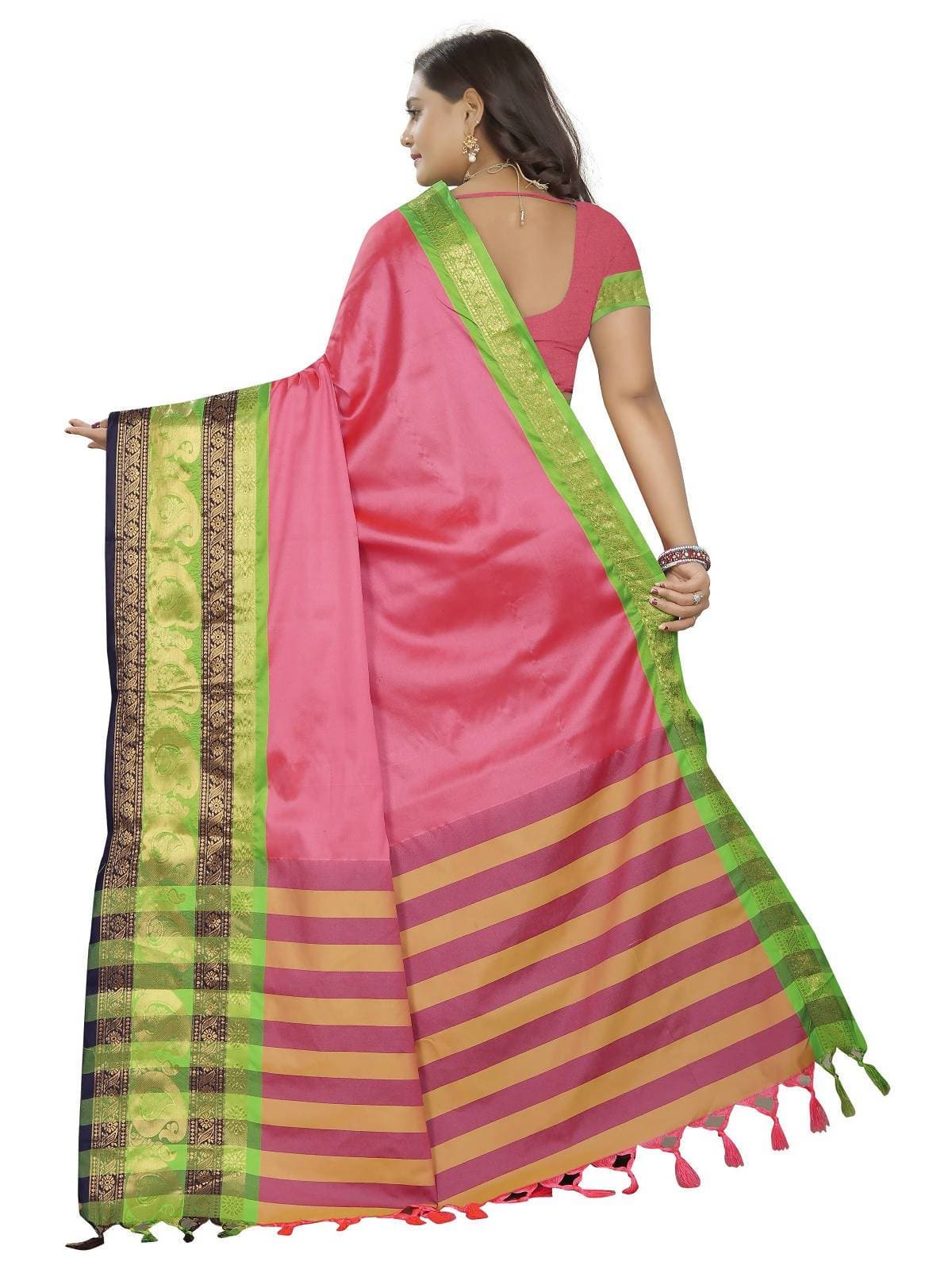 Vamika Banarasi Silk Pink Weaving Saree