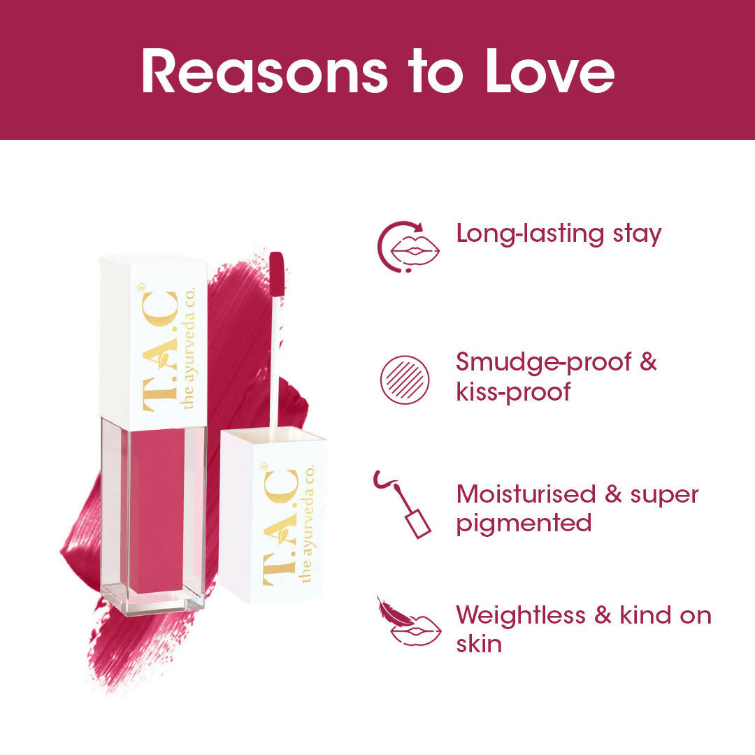 TAC - The Ayurveda Co. Liquid Matte Cosmic Pink Lipstick - Distacart
