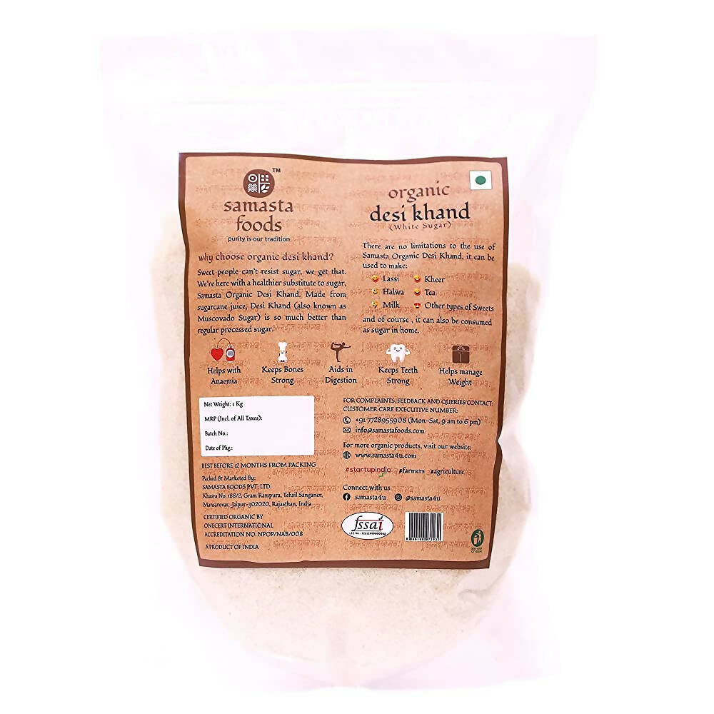 Samasta Foods Organic Desi Khand (White Sugar) - Distacart