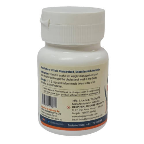 Deep Ayurveda Obesit 500mg Veg Capsules - Distacart