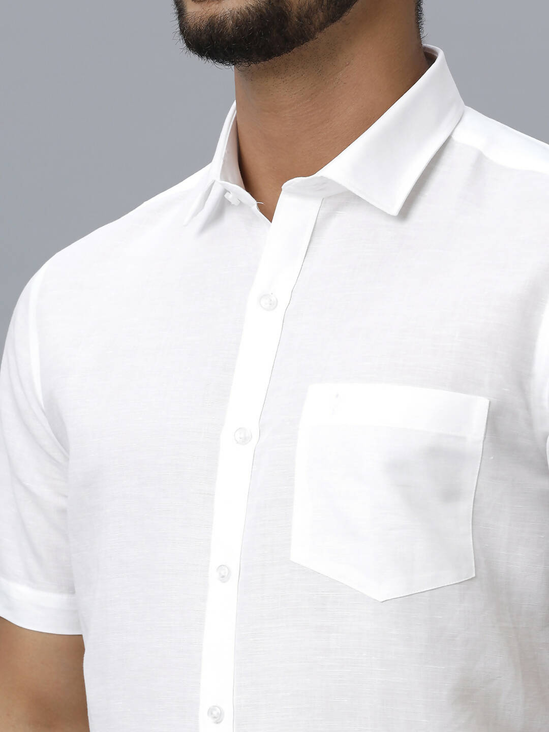 Ramraj Cotton Mens Half Sleeve White Shirt Plus Size - Justice White - Distacart