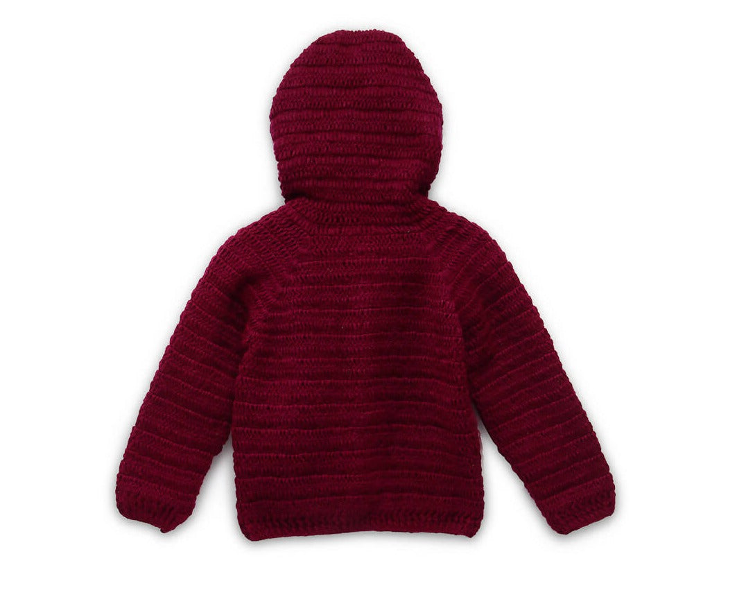 Chutput Kids Maroon Coloured Solid Pullover For Baby Boys Sweater For Baby Boys - Distacart
