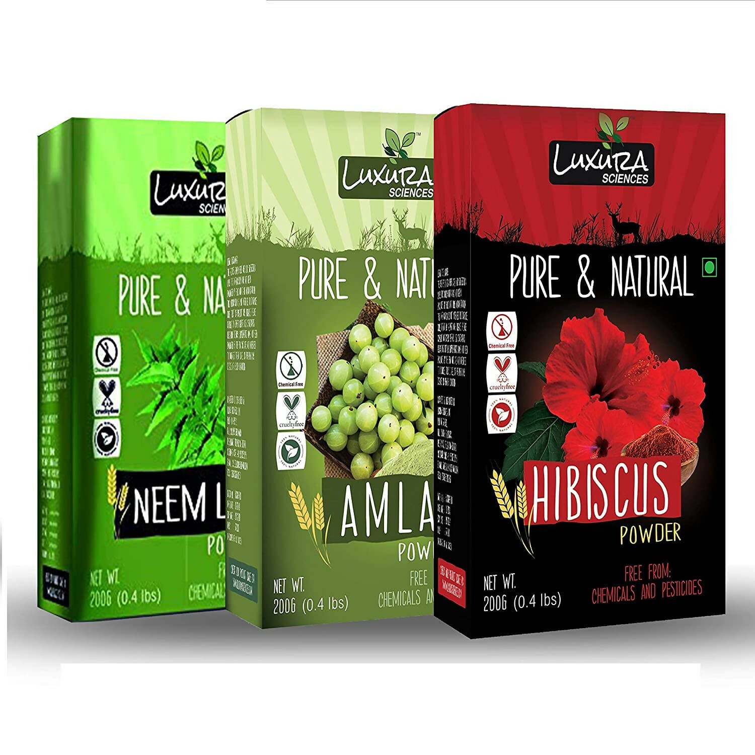 Luxura Sciences Natural Hair Care for Healthy Hair Regular - Neem + Amla + Hibiscus - Distacart