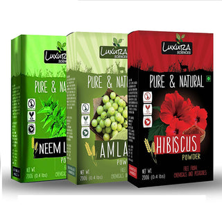 Luxura Sciences Natural Hair Care for Healthy Hair Regular - Neem + Amla + Hibiscus - Distacart