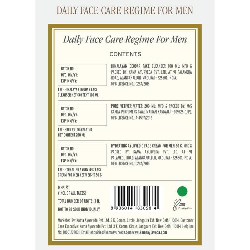 Kama Ayurveda Daily Face Care Regime For Men Ingredients