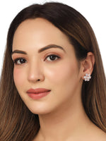 Thumbnail for NVR Women Golden Cz Studded Studs Earrings - Distacart